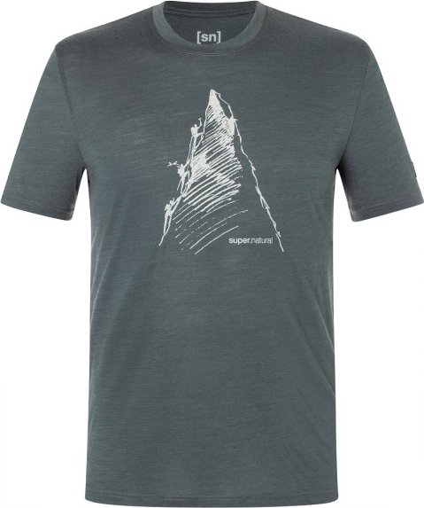 super.natural - Ascenders Tee - Merinoshirt Gr XL grau