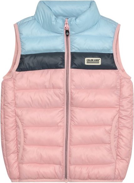 Color Kids - Kid's Waistcoat Quilted Colorblock - Kunstfaserweste Gr 140 rosa
