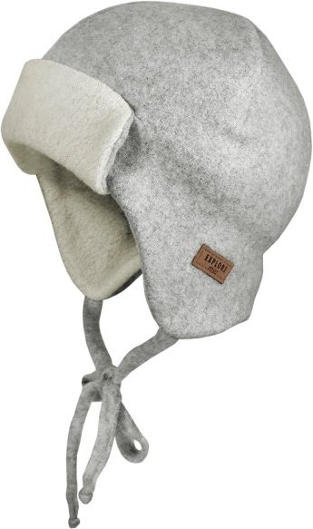 maximo - Kid'S Mini-Parkacap Baumwollfleece mit Teddyfutter - Mütze Gr 43 cm grau