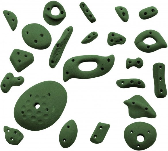 KMZ Holds - Spax 1 - 22er Spax-Set - Klettergriffe oliv