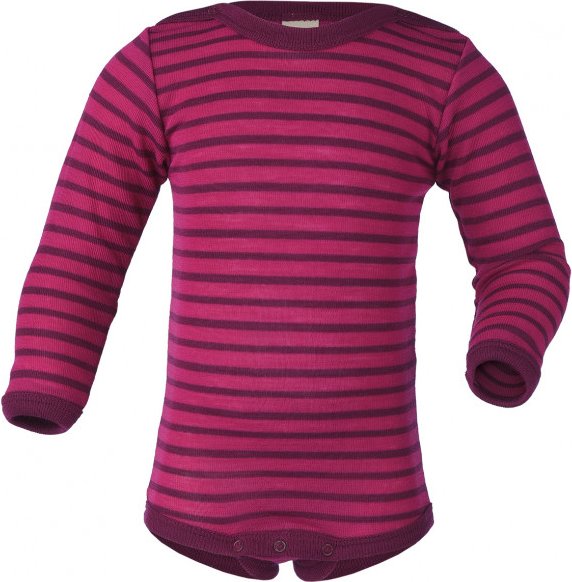 Engel - Baby Body L/S mit Druckknöpfen geringelt Gr 98/104 lila