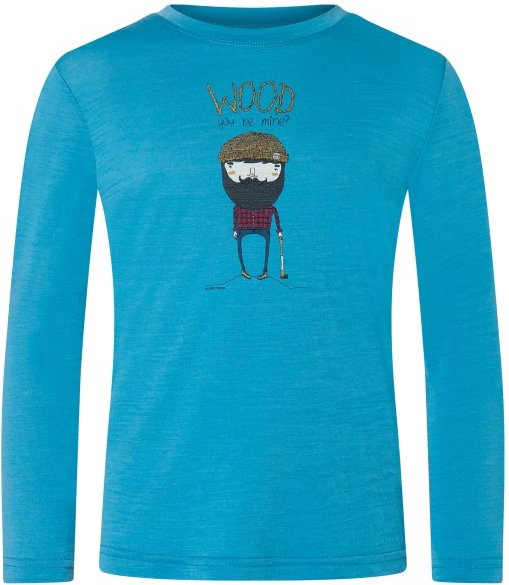 super.natural - Kid's Wood Crafti L/S - Merinoshirt Gr 116 blau