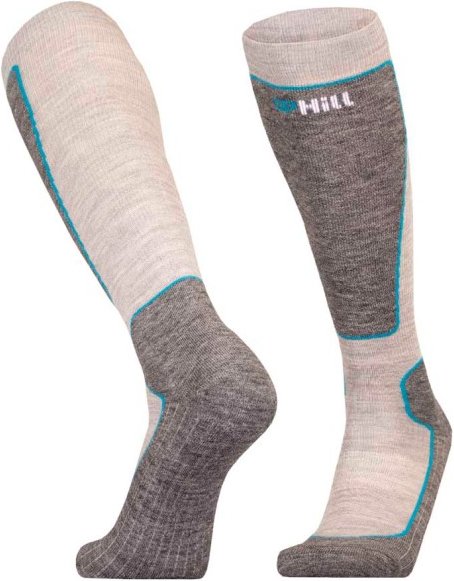 Thumbnail - UphillSport - Valta Alpine Ski 4-Layer Shin Cushioned M5 Merino - Skisocken Gr 39-42 grau