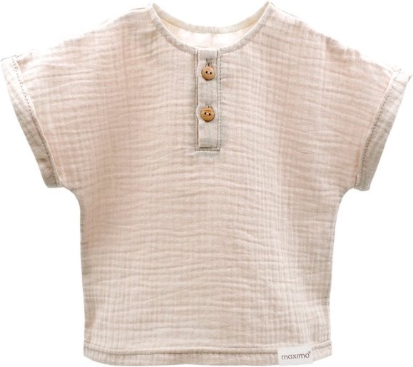 maximo - Kid's Mini Boy Hemd S/S - T-Shirt Gr 110 beige