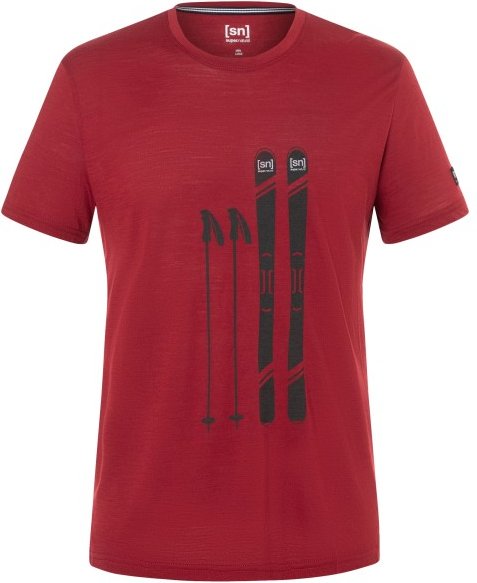 super.natural - Skiing Gear Tee - Merinoshirt Gr L rot