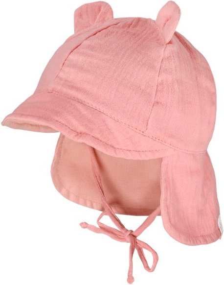 maximo - Baby's Schildmütze m. Ohren u. Nackenschutz - Cap Gr 43 cm rosa