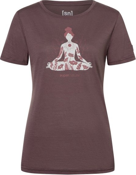 super.natural - Women's Larissa Tee - Merinoshirt Gr XS raisin / roan rouge