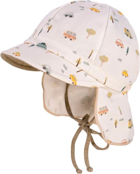 maximo - Baby's Schildmütze Band u. Nackenschutz Bedruckt - Cap Gr 41 cm weiß