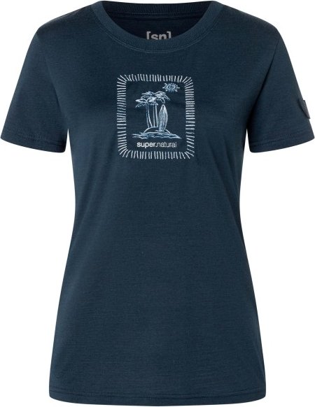 super.natural - Women's Palm Island Bio Jersey Tee - Merinoshirt Gr XS blau