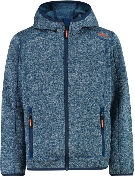 CMP - Boy's Jacket Fix Hood Jacquard Knitted - Fleecejacke Gr 128 blau