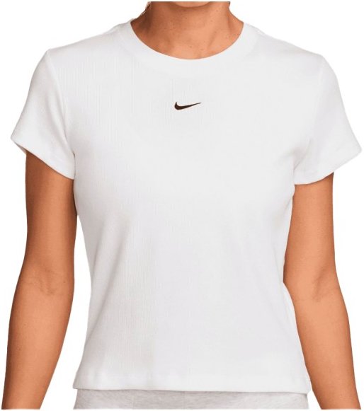 Nike - Women's Sportswear Tight Ribbed S/S T-Shirt - Funktionsshirt Gr S weiß