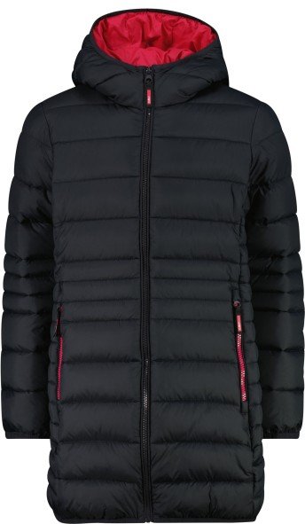 CMP - Girl's Down Coat Fix Hood Taffeta - Mantel Gr 140 schwarz