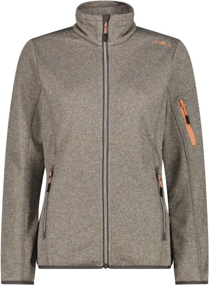 CMP - Women's Jacket Knitted + Mesh - Fleecejacke Gr 34 grau/beige