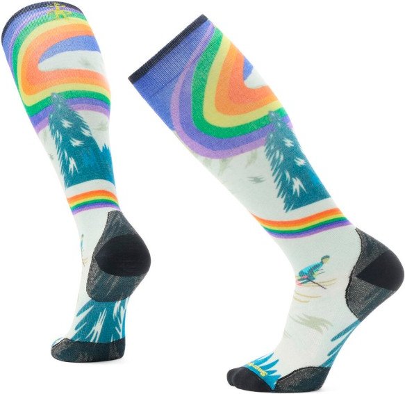 Thumbnail - Smartwool - Ski Zero Cushion Rainbow Trails Print OTC Socks - Skisocken Gr XL bunt