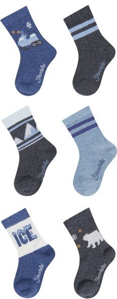Sterntaler - Kid's Socken 6-Pack - Multifunktionssocken Gr 17-18 grau/blau