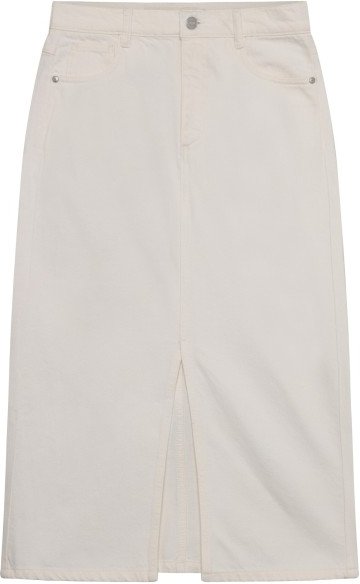 KnowledgeCotton Apparel - Women's Mid Length H. Twill Skirt - Rock Gr 29 grau