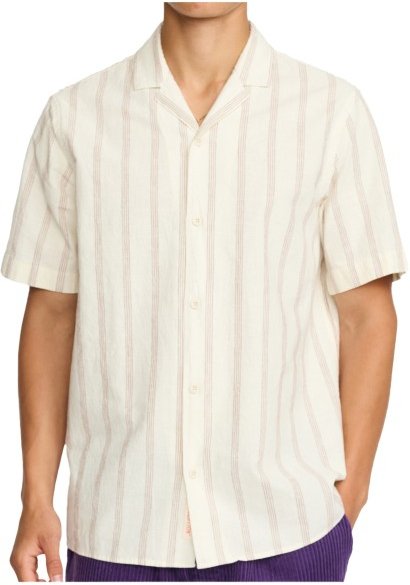 Revolution - Cuban Shirt Striped S/S - Hemd Gr S weiß