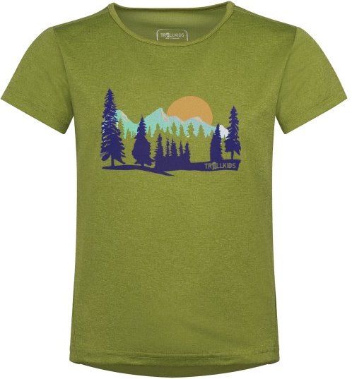 Trollkids - Girl's Gudvangen Shirt - Funktionsshirt Gr 92 oliv