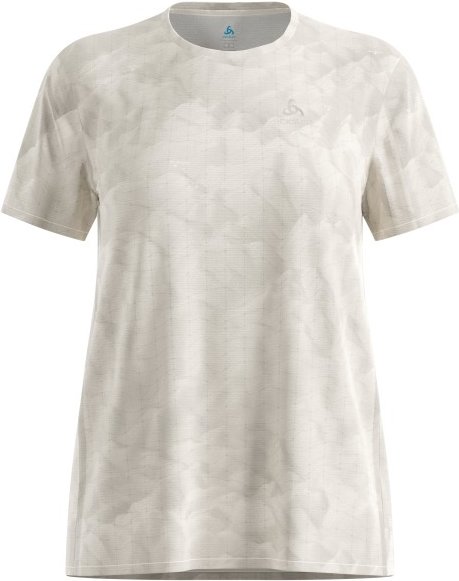 Odlo - Women's Zeroweight Chill-Tec Print Crew Neck S/S - Laufshirt Gr M grau