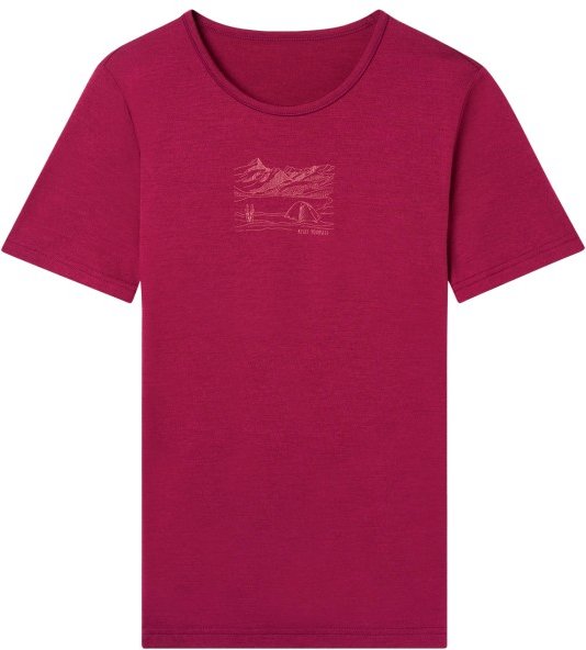 Thermowave - Women's Merino Life Short Sleeve Shirt Print - Merinoshirt Gr M rosa/rot