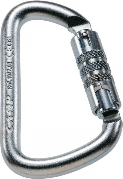 C.A.M.P. - Steel D - Stahlkarabiner grau/schwarz