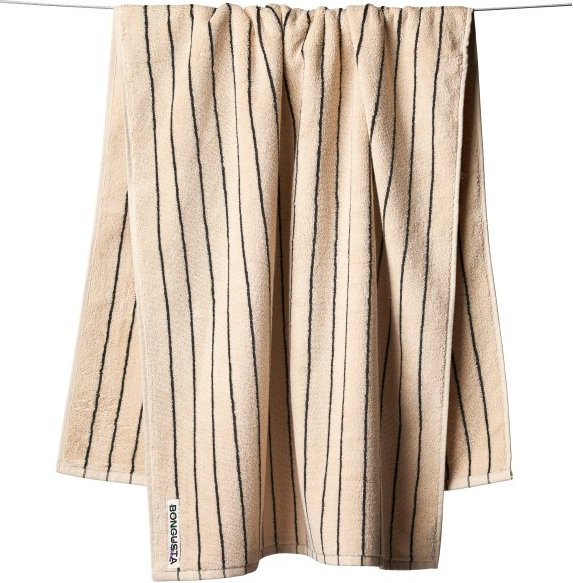 Bongusta - Naram Bath Towels - Badehandtuch Gr 70 x 140 cm beige/blau