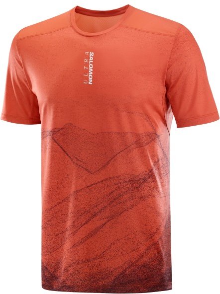 Salomon - S/Lab Salomon Ultra Print - Laufshirt Gr S rot