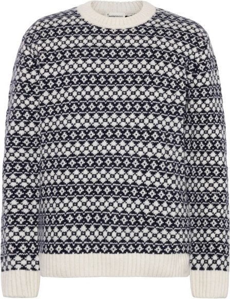 KnowledgeCotton Apparel - Fair Isle Crew Neck Lambswool Knit - Wollpullover Gr XXL grau