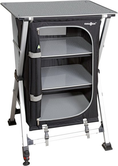 Brunner - Azabache LS Cross Square - Campingschrank Gr 58 x 49 x 90 cm schwarz/ alu