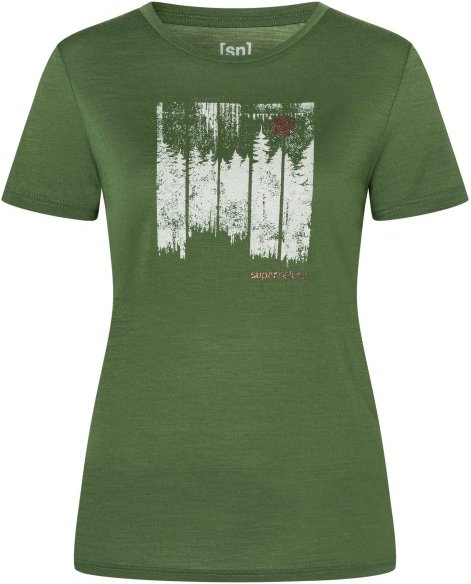 super.natural - Women's Wonder Wald Tee - Merinoshirt Gr XS chive / copper