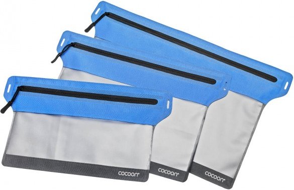 Cocoon - Zippered Flat Document Bags - Wertsachenbeutel Gr L - 32 x 25 cm grau/blau
