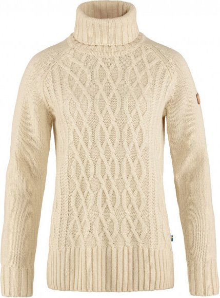 Thumbnail - Fjällräven - Women's Övik Cable Knit Roller Neck - Wollpullover Gr XL beige