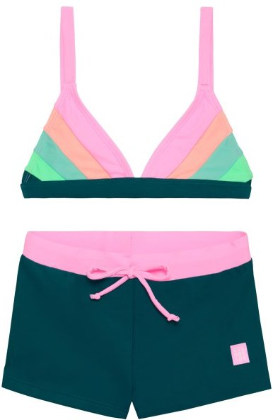 Color Kids - Kid's Bikini Colorblock - Bikini Gr 134 blau