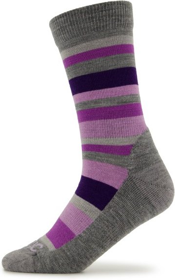 Stoic - Merino Trekking Crew Socks Stripes - Wandersocken Gr 42-44 grau