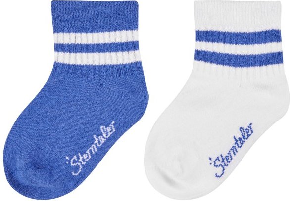 Sterntaler - Kid's Kurz-Socken DP Coolmax Rippe - Multifunktionssocken Gr 27-30 weiß/blau