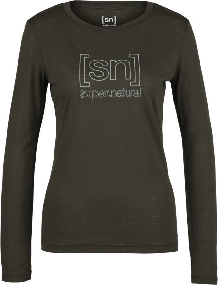 super.natural - Women's The Essential Logo L/S - Longsleeve Gr M oliv