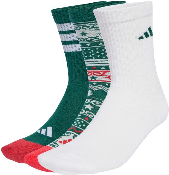 adidas - Christmas Graphic Crew Socks 3-Pack - Multifunktionssocken Gr 40-42 - M weiß