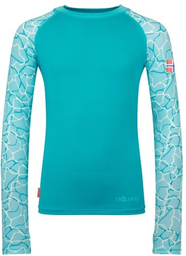 Trollkids - Girl's Haukland Shirt - Lycra Gr 116 türkis