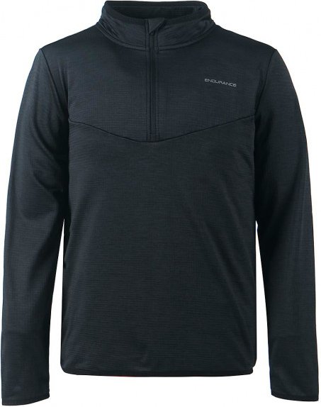 ENDURANCE - Ledger Waffle Melange Midlayer - Fleecepullover Gr M schwarz
