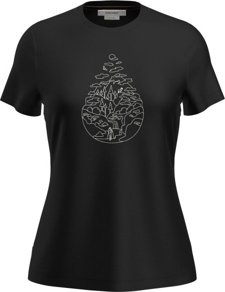 Icebreaker - Women's Merino 150 Tech Lite III S/S Hike Path - Merinoshirt Gr M schwarz