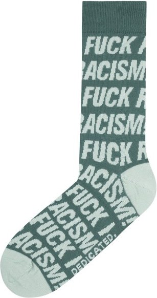 DEDICATED - Socks Sigtuna Fuck Racism Pattern - Multifunktionssocken Gr 41-45 grau