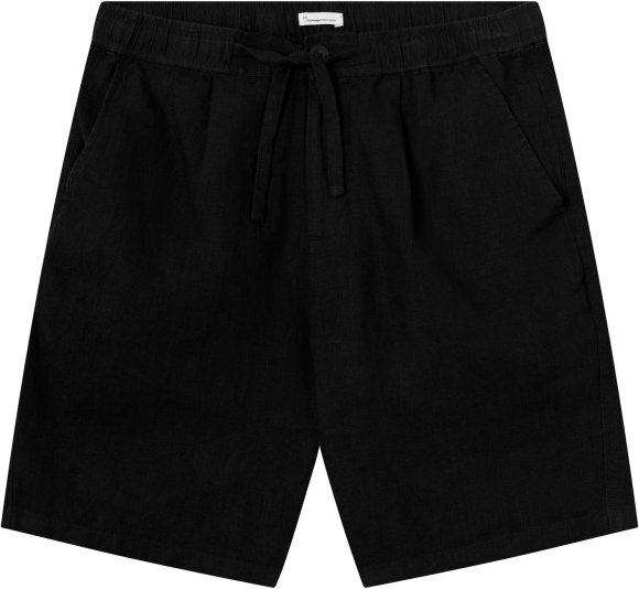 Thumbnail - KnowledgeCotton Apparel - Fig Loose Linen Shorts - Shorts Gr L schwarz