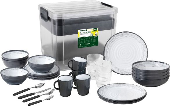 Brunner - All Inclusive VIP - Geschirr-Set Gr 40 Pieces grau