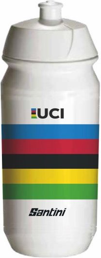 Santini - UCI Water Bottle - Fahrrad Trinkflasche Gr 500 ml weiß