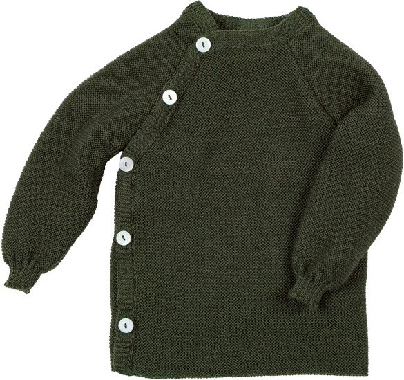 Reiff - Kid's Schlüttli Uni - Merinopullover Gr 74/80 oliv