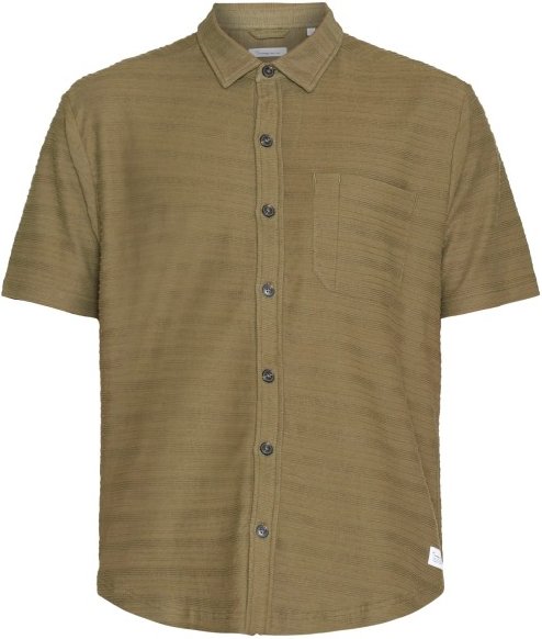 KnowledgeCotton Apparel - Loose S/S Solid Striped Jersey - Hemd Gr S beige