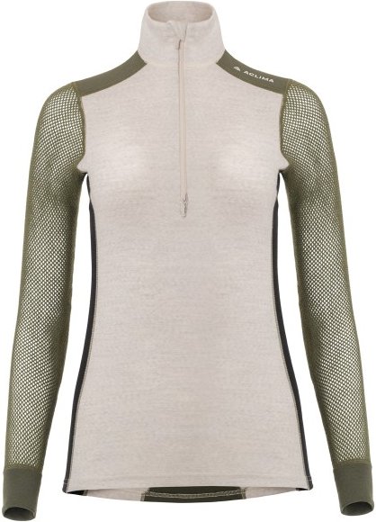 Thumbnail - Aclima - Women's WoolNet Hybrid Mockneck - Merinounterwäsche Gr XL grau