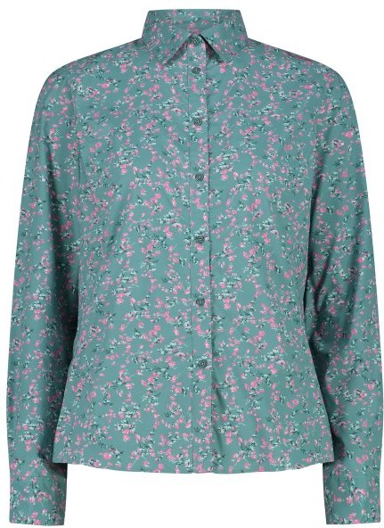 CMP - Women's Longsleeve Shirt with Pattern - Bluse Gr 42 türkis