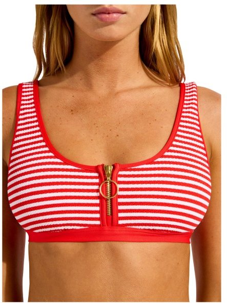 Seafolly - Clubhouse Zip Front Tank Top - Bikini-Top Gr 38 bunt
