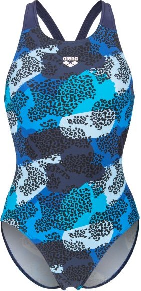Arena - Women's Camo Swimsuit V Back L - Badeanzug Gr 34 blau